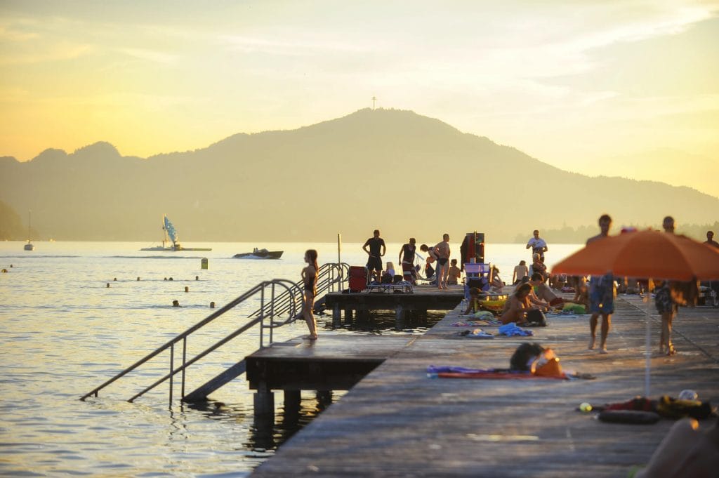 Pláž na Wörthersee